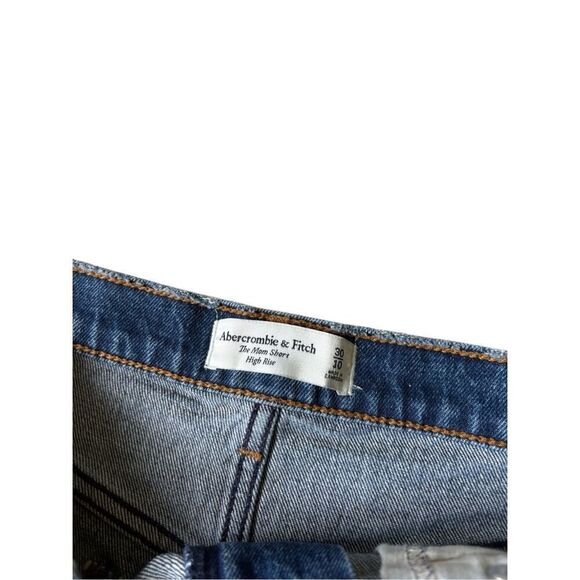 Abercrombie & Fitch The Mom Short High Rise Denim Shorts size 30 Blue - Picture 3 of 9